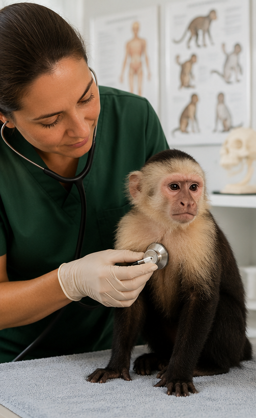 Health Guarantee, Veterinary examination of a young primate